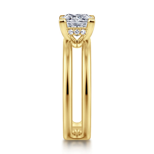 14K Yellow Gold Split Shank Princess Cut Diamond Engagement Ring 14K Yellow Gold Split Shank Princess Cut Diamond Engagement Ring