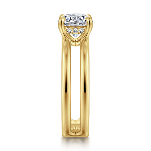 14K Yellow Gold Split Shank Round Diamond Engagement Ring 14K Yellow Gold Split Shank Round Diamond Engagement Ring