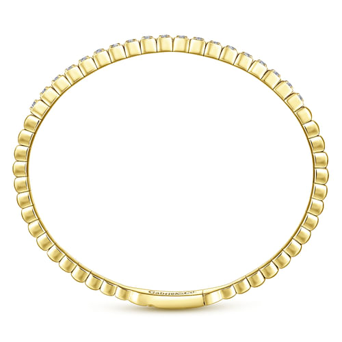 14K Yellow Gold Square Set Diamond Bangle