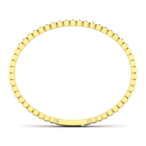 14K Yellow Gold Square Set Diamond Bangle