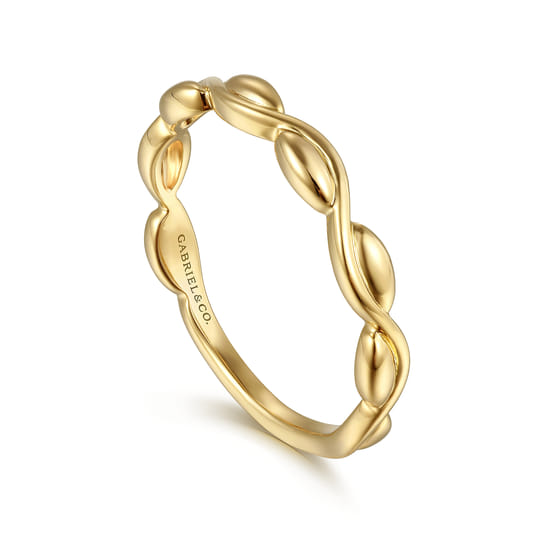 14K Yellow Gold Stackable Ring angle 3 14K Yellow Gold Stackable Ring angle 3