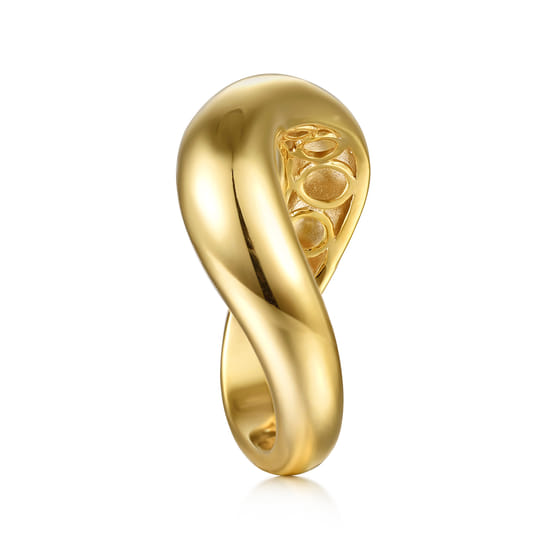 14K Yellow Gold Stackable Ring angle 4