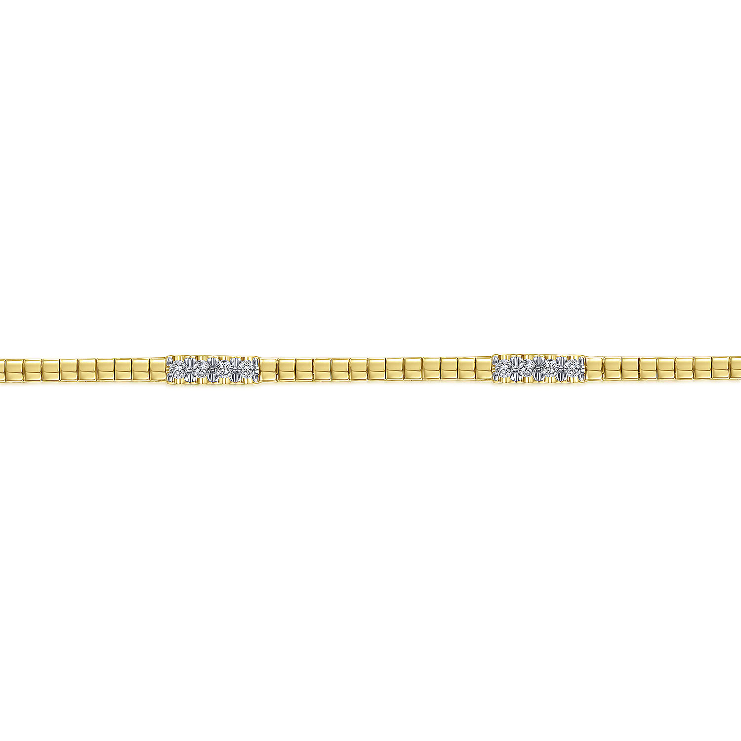 14K Yellow Gold Tennis Bracelet with Diamond Stations