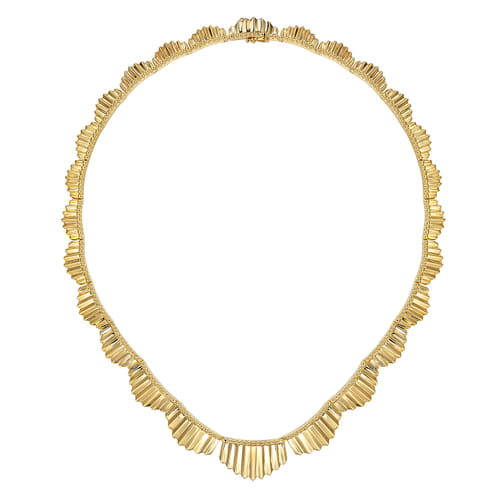 14K Yellow Gold Textured Bib Necklace 14K Yellow Gold Textured Bib Necklace