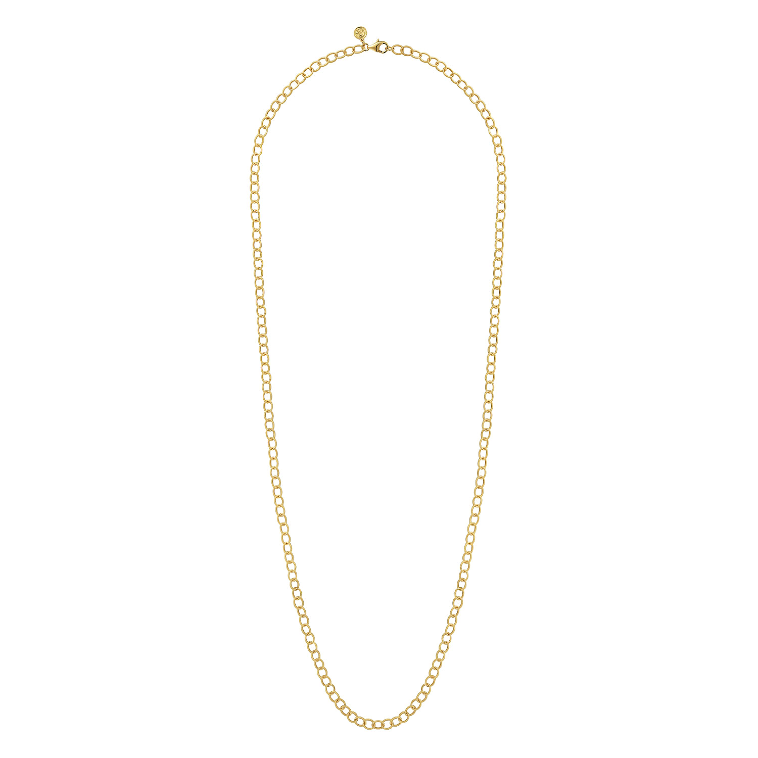 14K Yellow Gold Textured Oval Link Chain Necklace