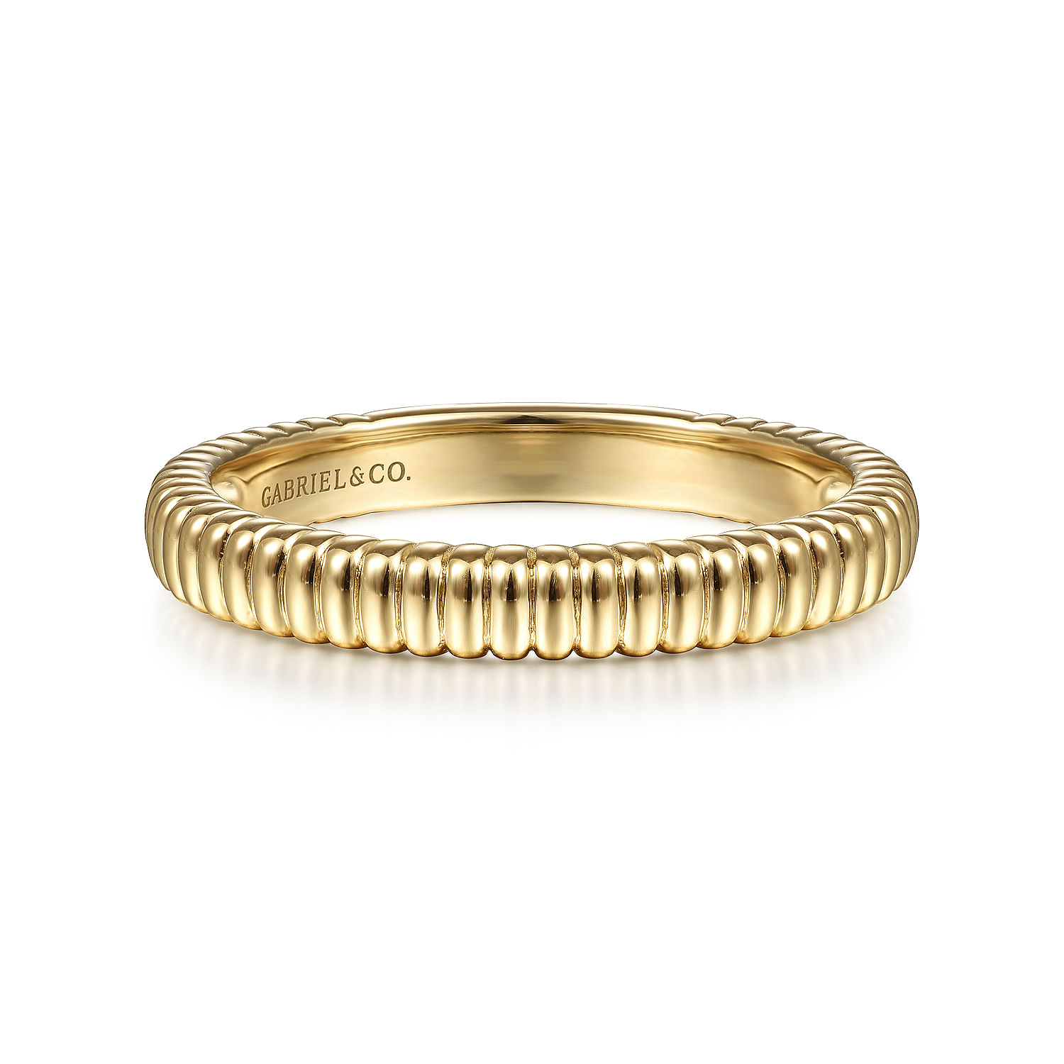 14K Yellow Gold Textured Stackable Ring