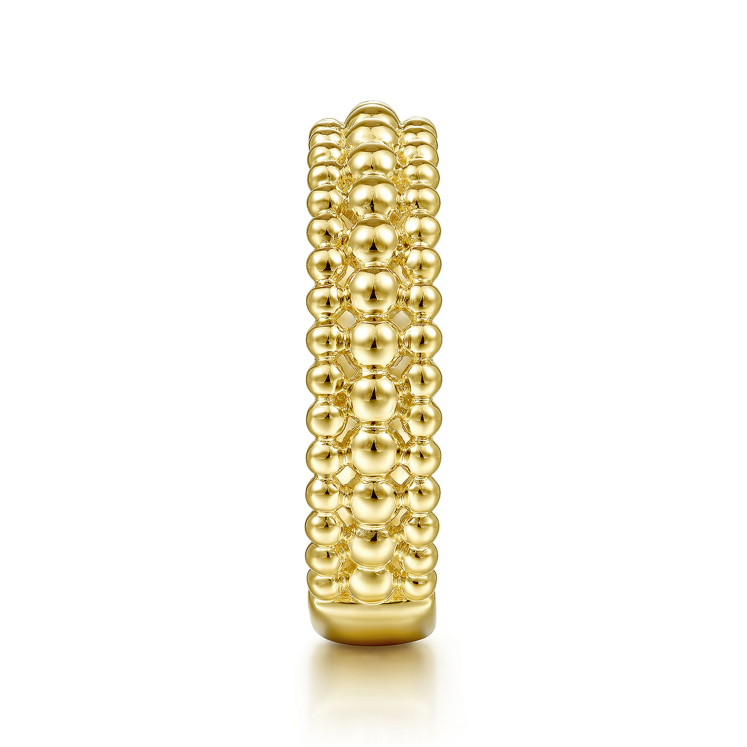 14K Yellow Gold Three Row Bujukan Bead Ring