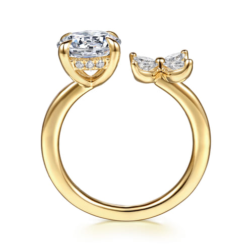 14K Yellow Gold Toi et Moi Round Diamond Engagement Ring