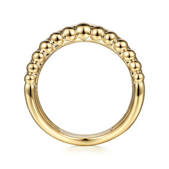 14K Yellow Gold Triple Row Bujukan Chevron Diamond Ring angle 2