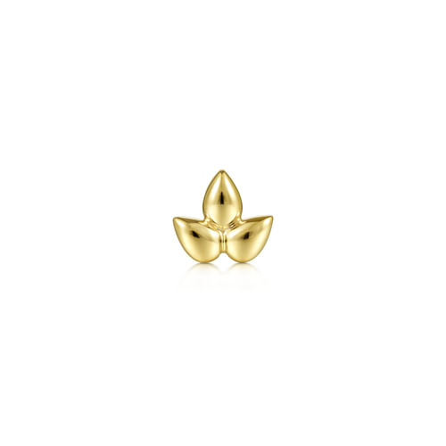 14K Yellow Gold Triple Teardrop Single Stud Earring