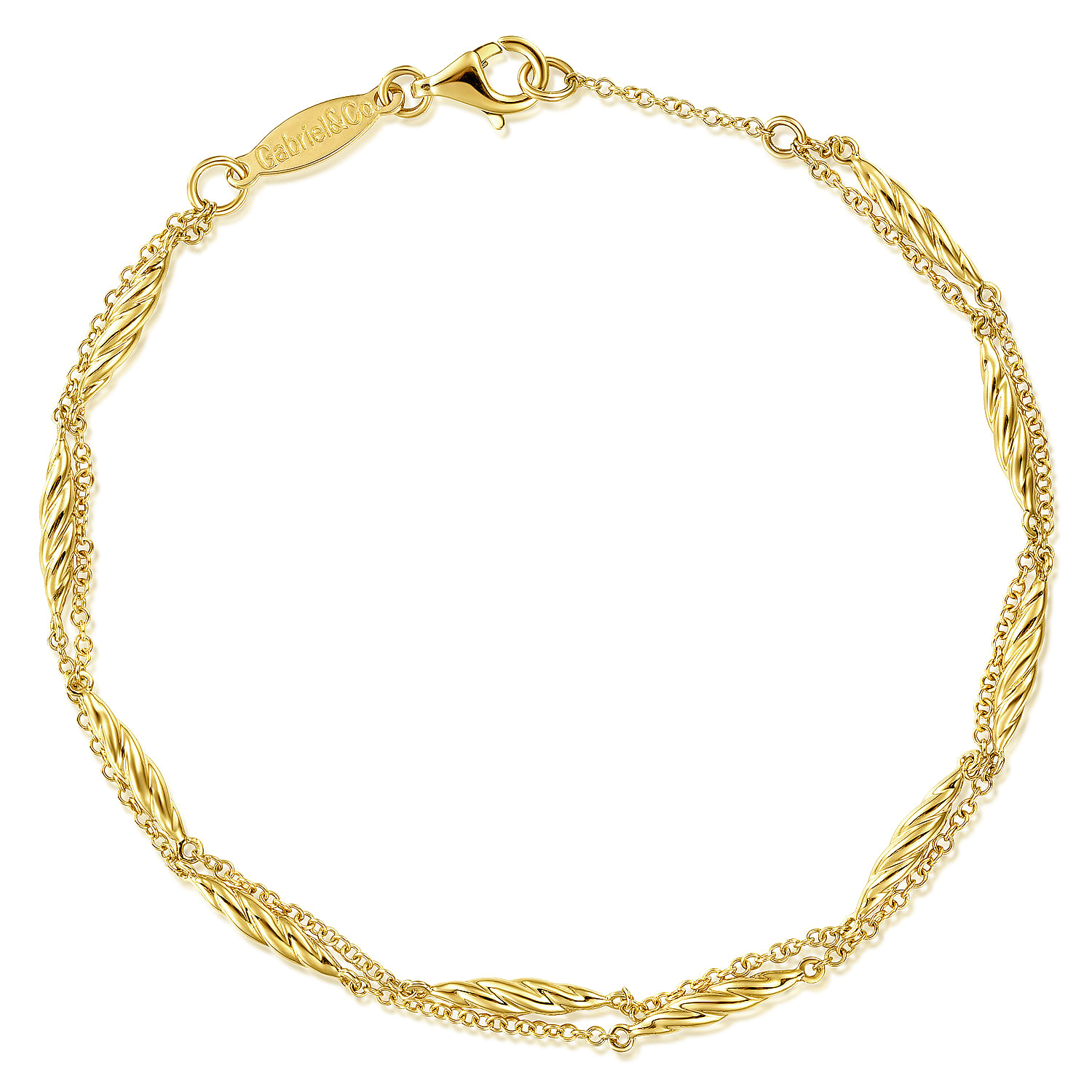 Gabriel - 14K Yellow Gold Twisted Chain Bracelet