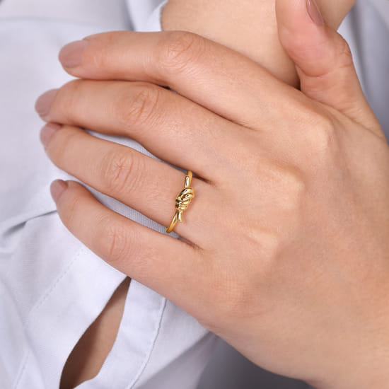 14K Yellow Gold Twisted Knot Ring angle 5 14K Yellow Gold Twisted Knot Ring angle 5