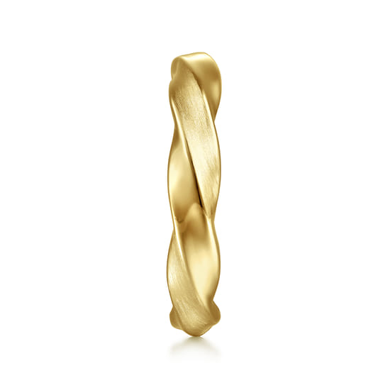 14K Yellow Gold Twisted Men's Ring angle 4