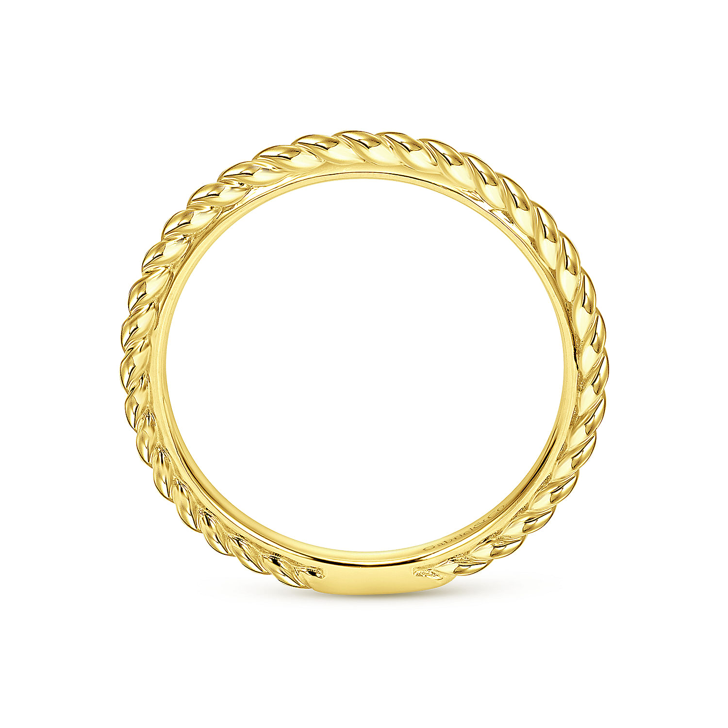 14K Yellow Gold Twisted Midi Ladies Ring