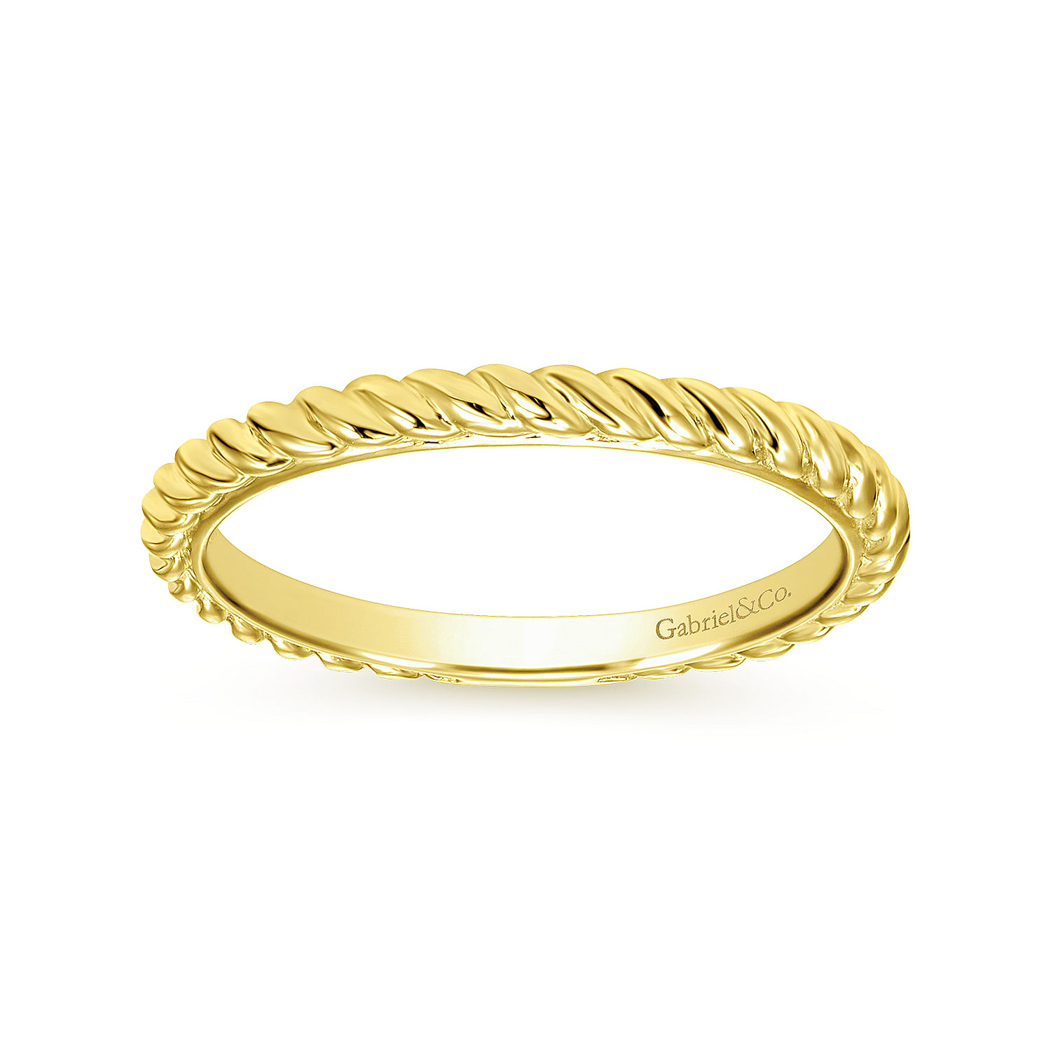 14K Yellow Gold Twisted Midi Ladies Ring