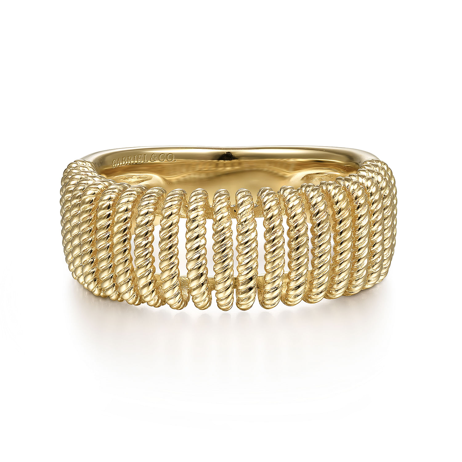 Gabriel - 14K Yellow Gold Twisted Rope Cage Ring