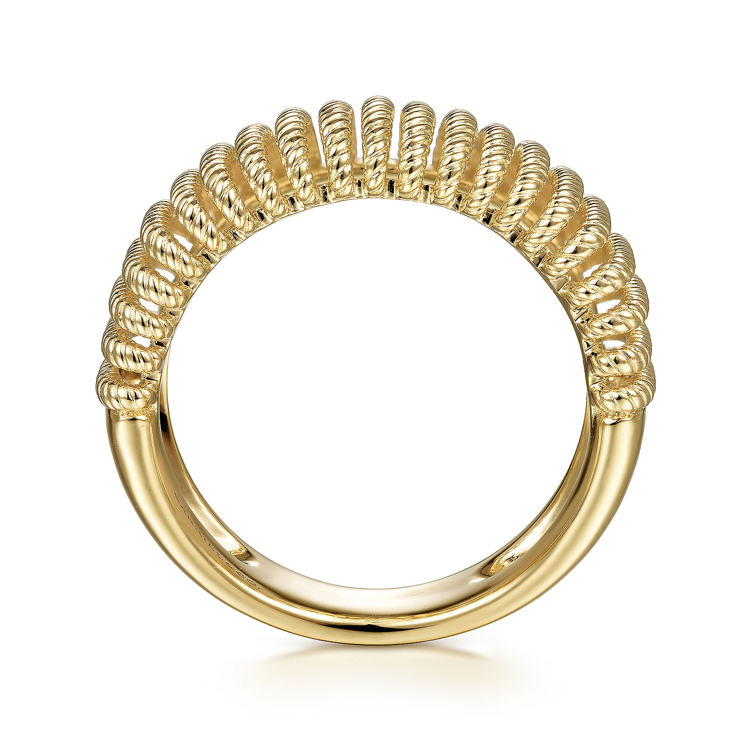 14K Yellow Gold Twisted Rope Cage Ring