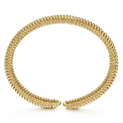 14K Yellow Gold Twisted Rope Cuff Bracelet
