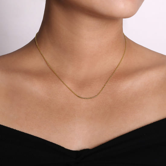 14K Yellow Gold Twisted Rope Curved Bar Necklace angle 3