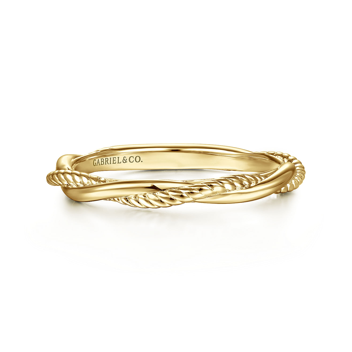 14K Yellow Gold Twisted Rope Intertwining Ring
