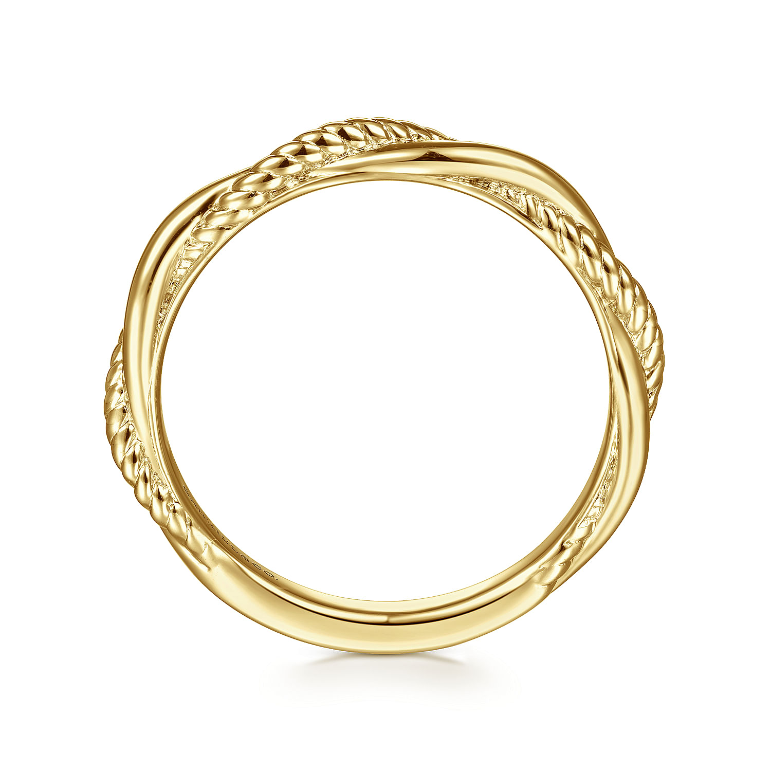 14K Yellow Gold Twisted Rope Intertwining Ring