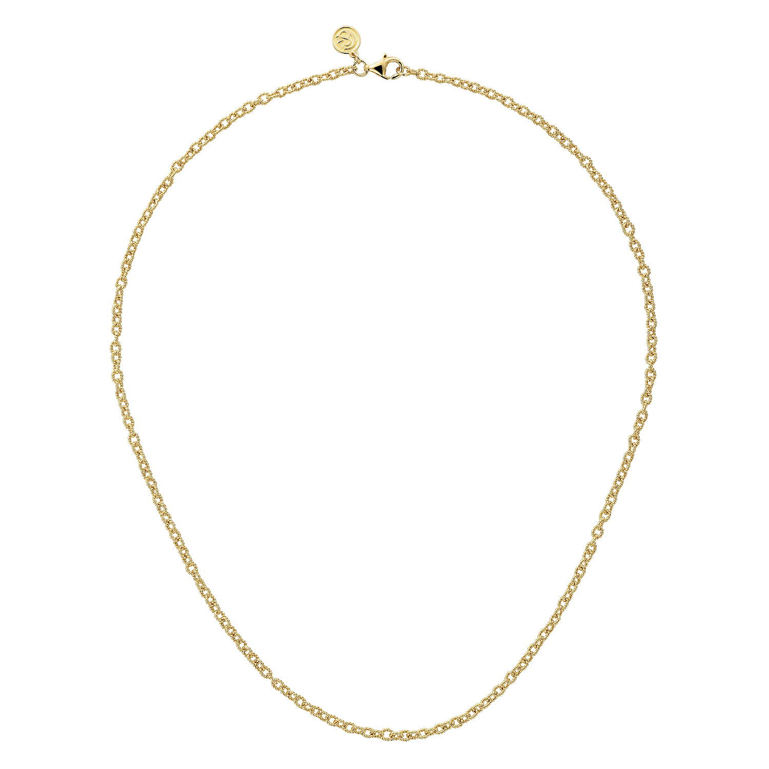 14K Yellow Gold Twisted Rope Link Chain Necklace