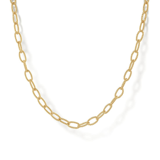 Gabriel - 14K Yellow Gold Twisted Rope Link Chain Necklace