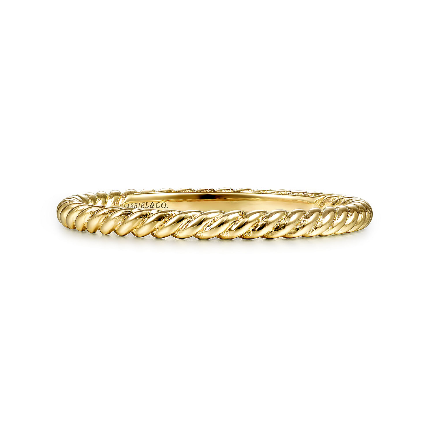14K Yellow Gold Twisted Rope Stackable Ring