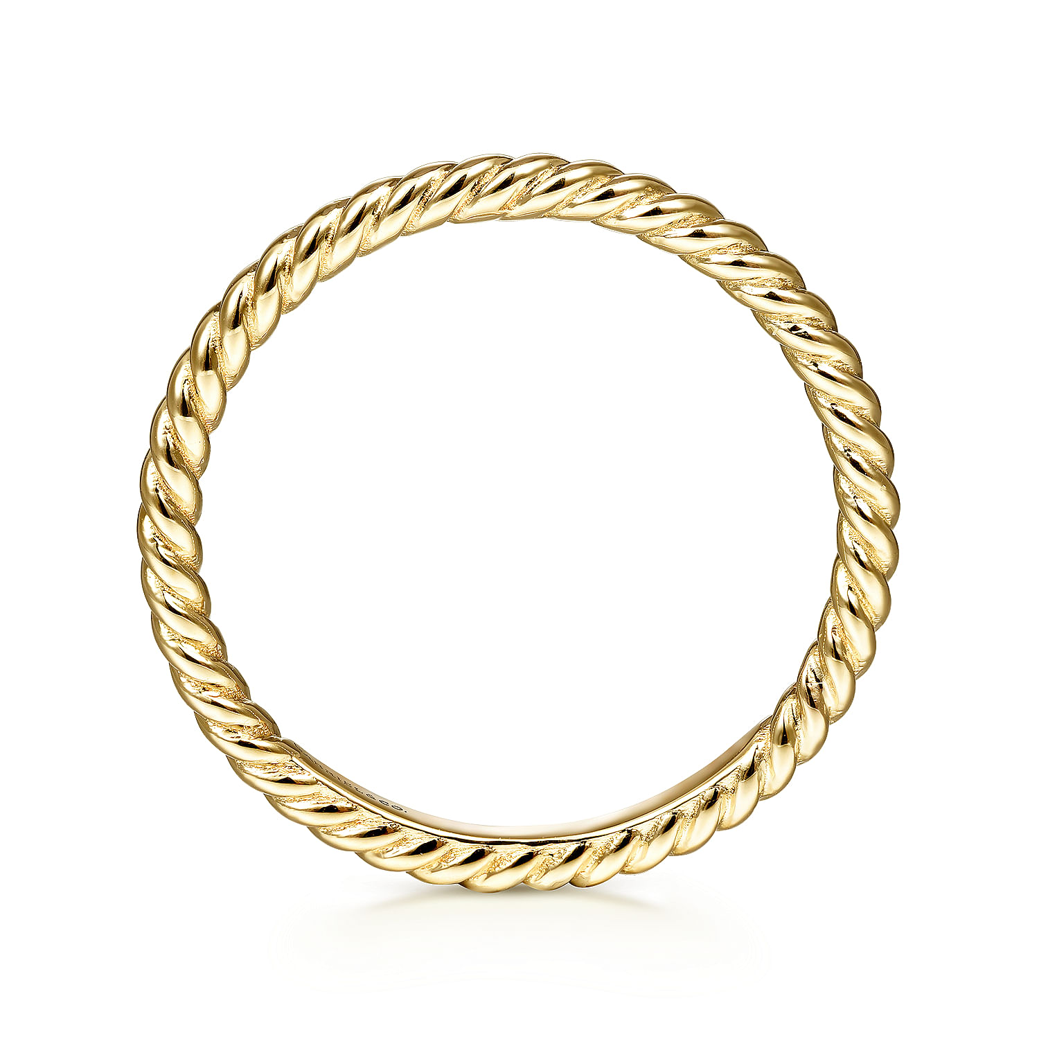 14K Yellow Gold Twisted Rope Stackable Ring