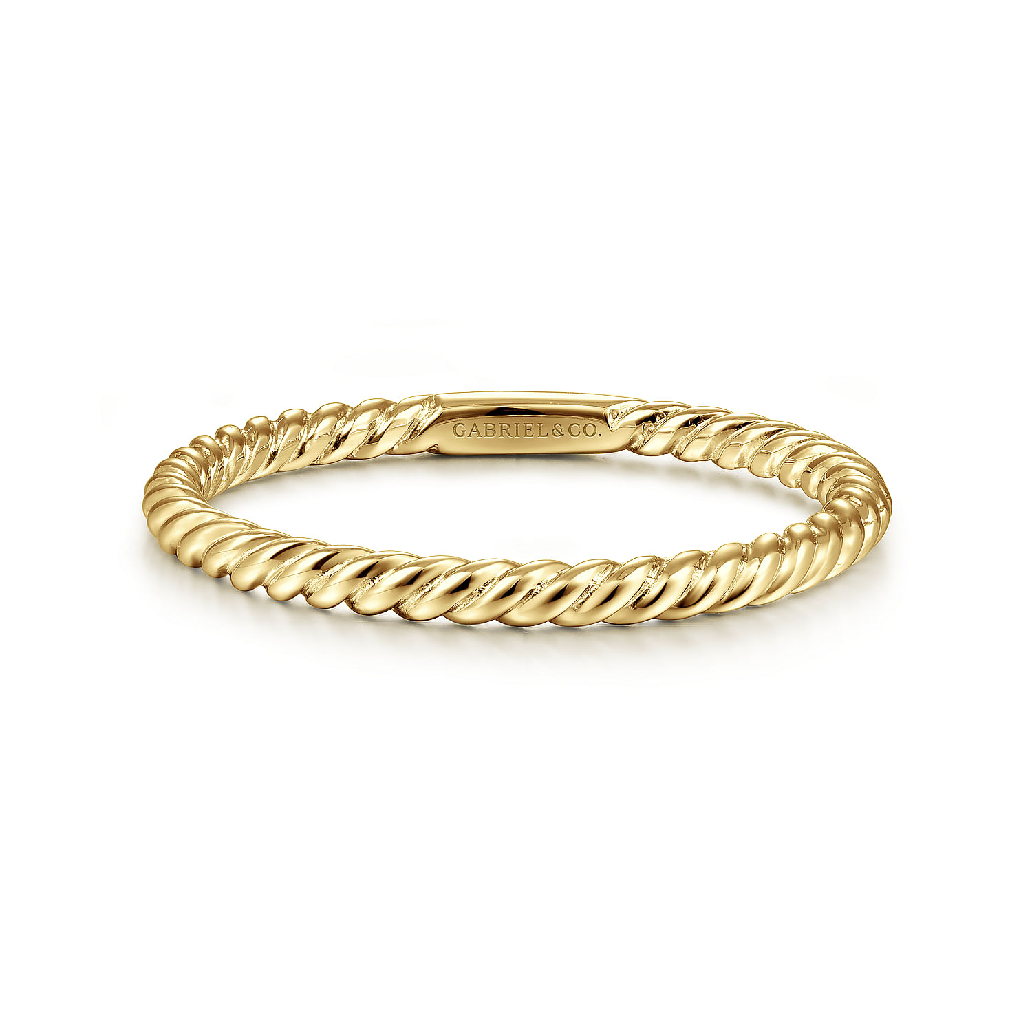Gabriel - 14K Yellow Gold Twisted Rope Stackable Ring
