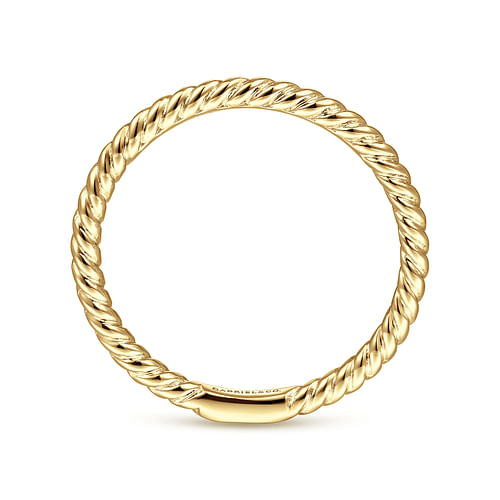 14K Yellow Gold Twisted Rope Stackable Ring