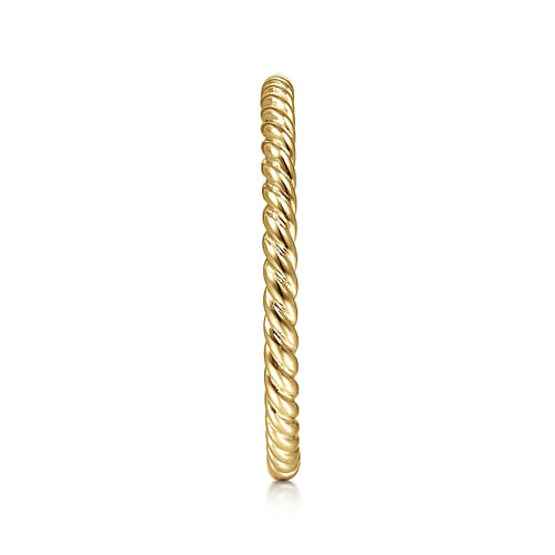 14K Yellow Gold Twisted Rope Stackable Ring