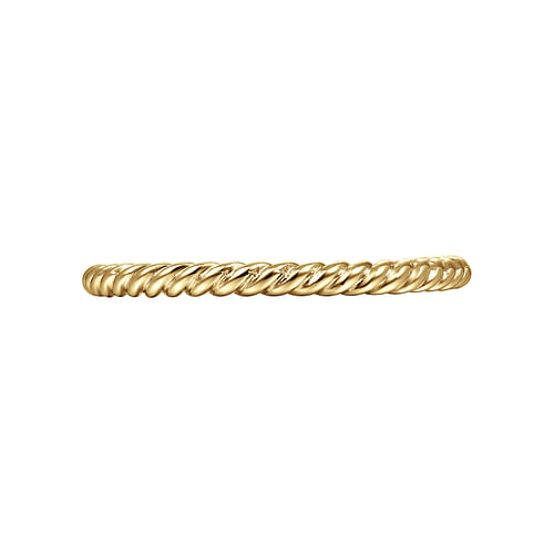 14K Yellow Gold Twisted Rope Stackable Ring