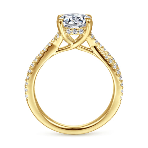 14K Yellow Gold Twisted Round Diamond Engagement Ring 14K Yellow Gold Twisted Round Diamond Engagement Ring
