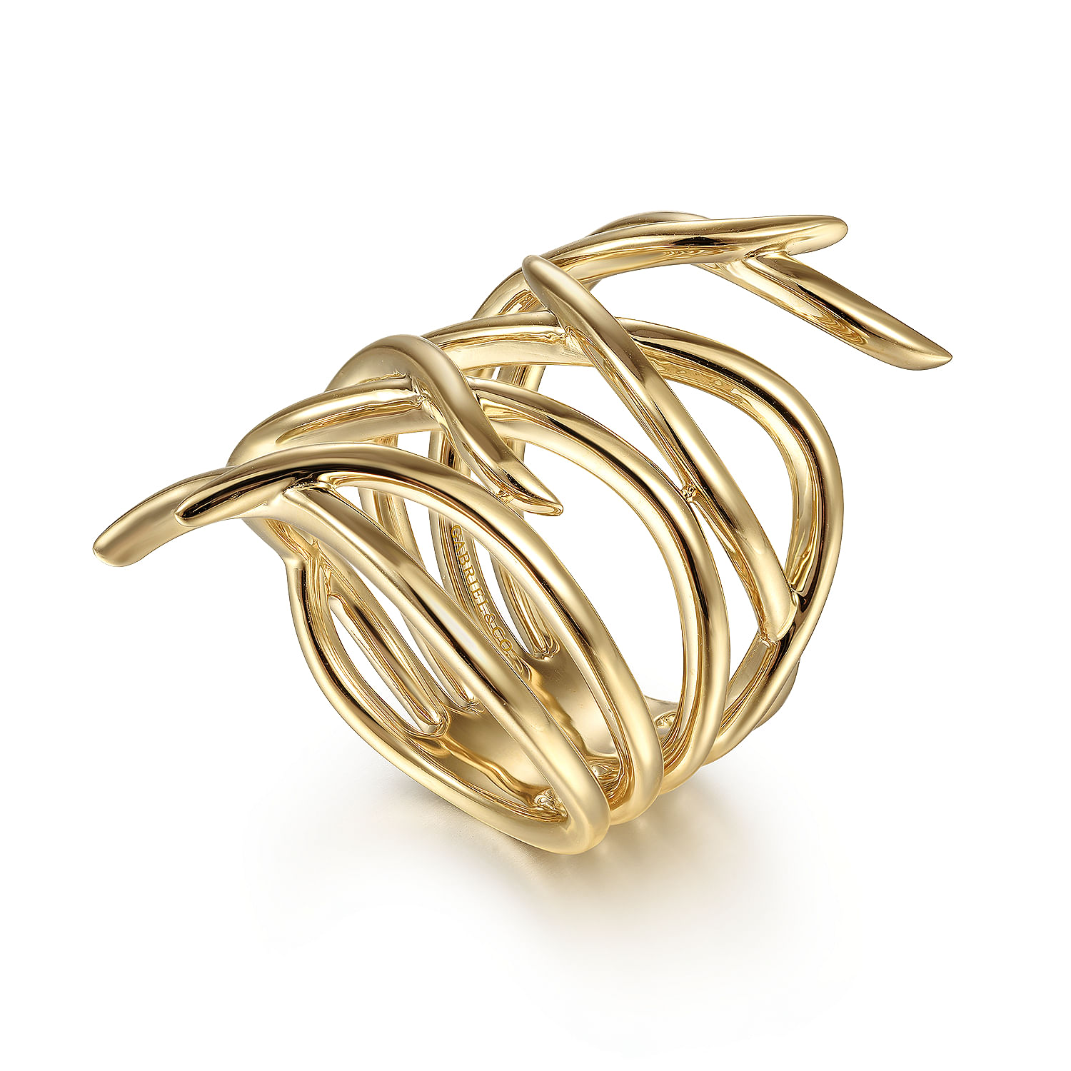 14K Yellow Gold Twisted Vine Statement Ring