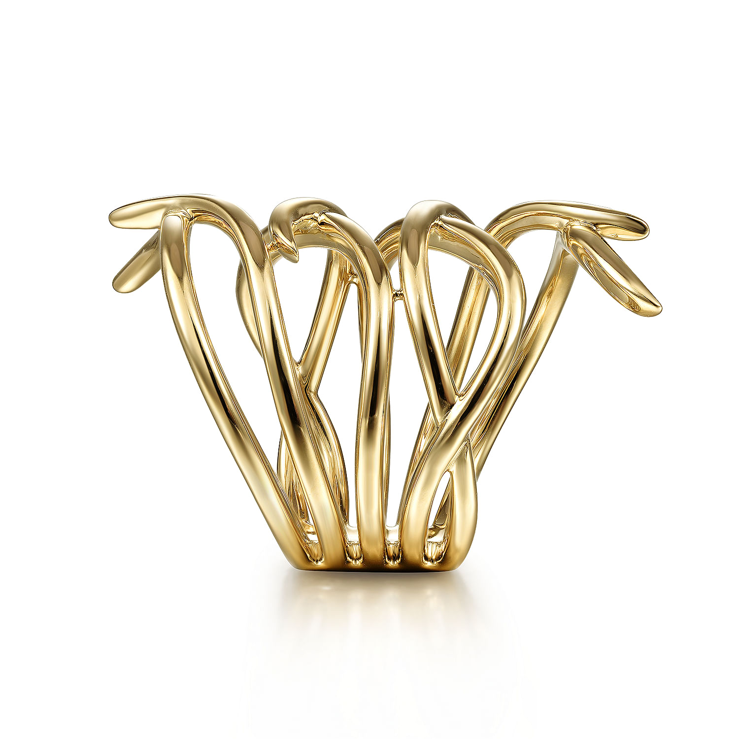 14K Yellow Gold Twisted Vine Statement Ring
