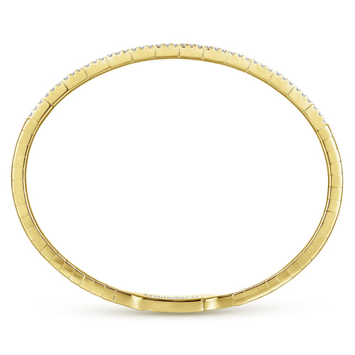 14K Yellow Gold Two Row Diamond Bangle