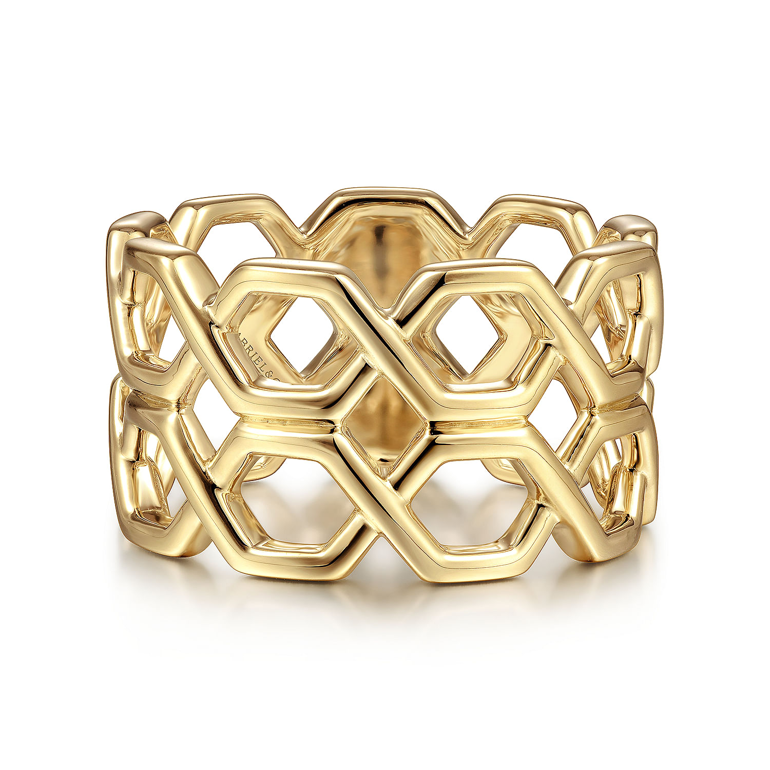 14K Yellow Gold Two Row Twisted Band Ring