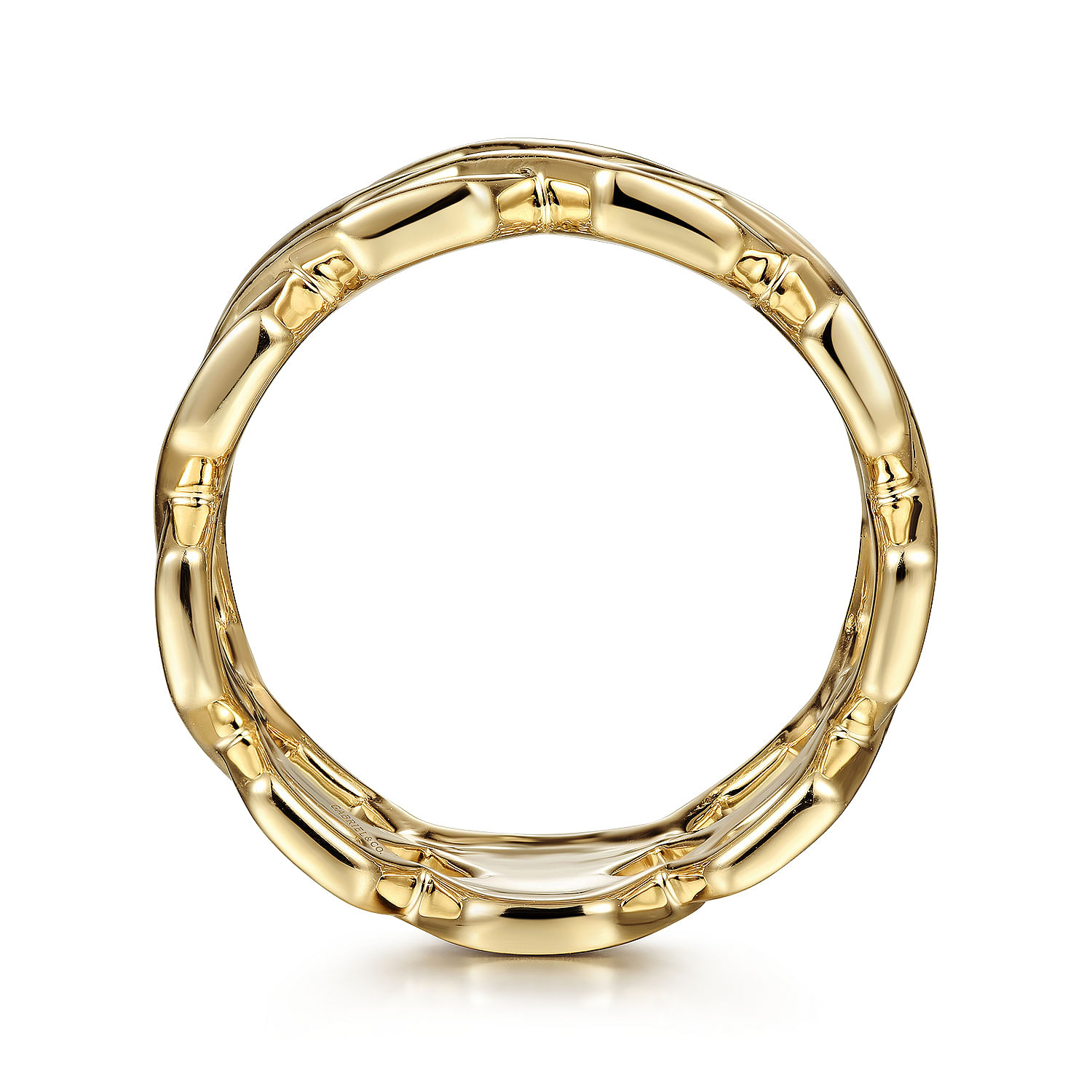 14K Yellow Gold Two Row Twisted Band Ring