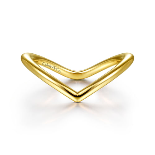 14K Yellow Gold V Matching Wedding Band