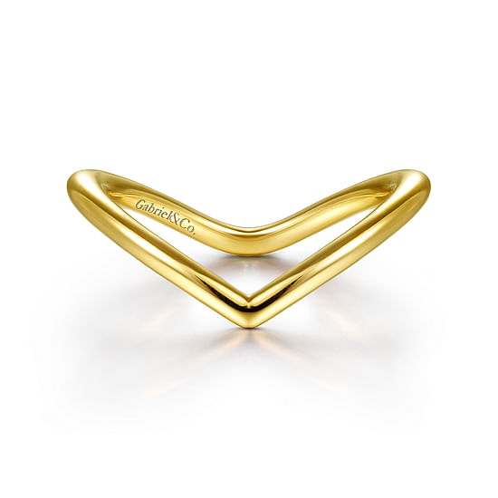 Gabriel - 14K Yellow Gold V Matching Wedding Band