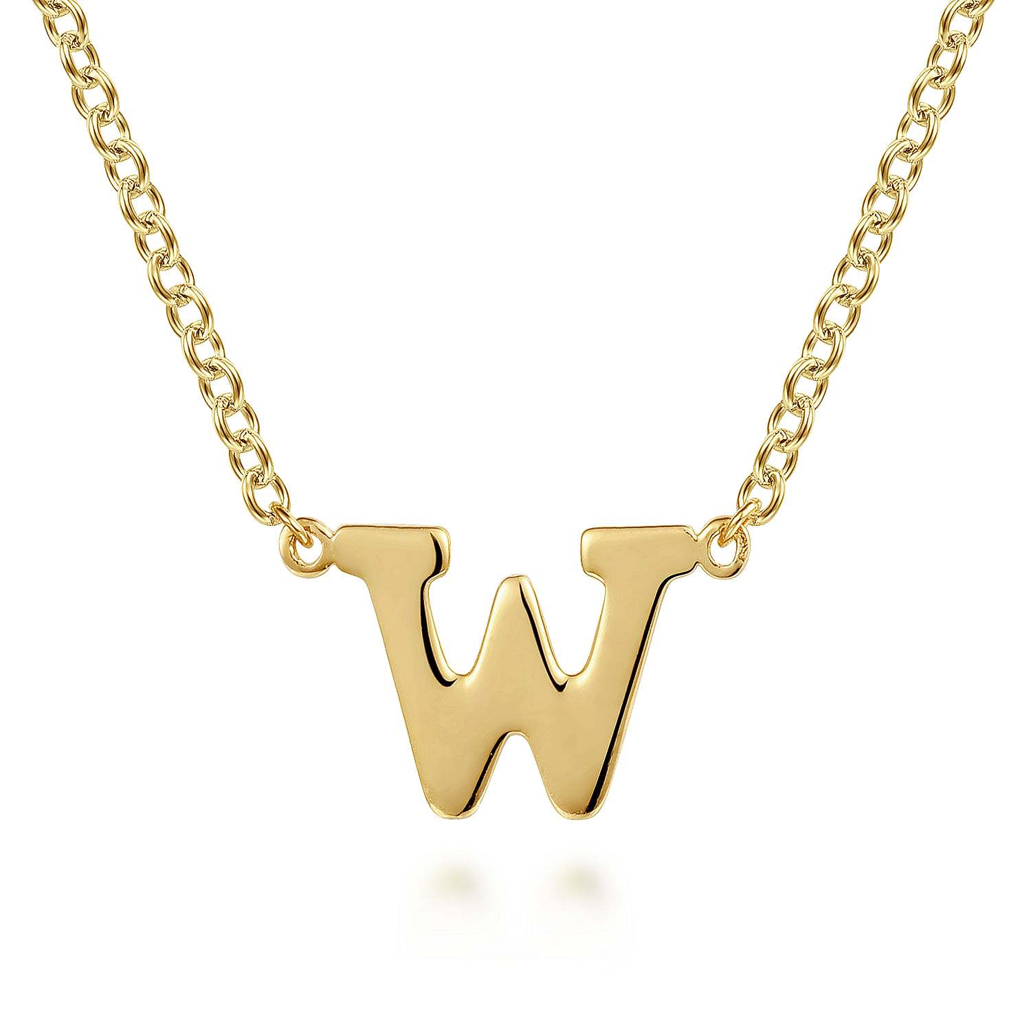 14K Yellow Gold W Initial Necklace