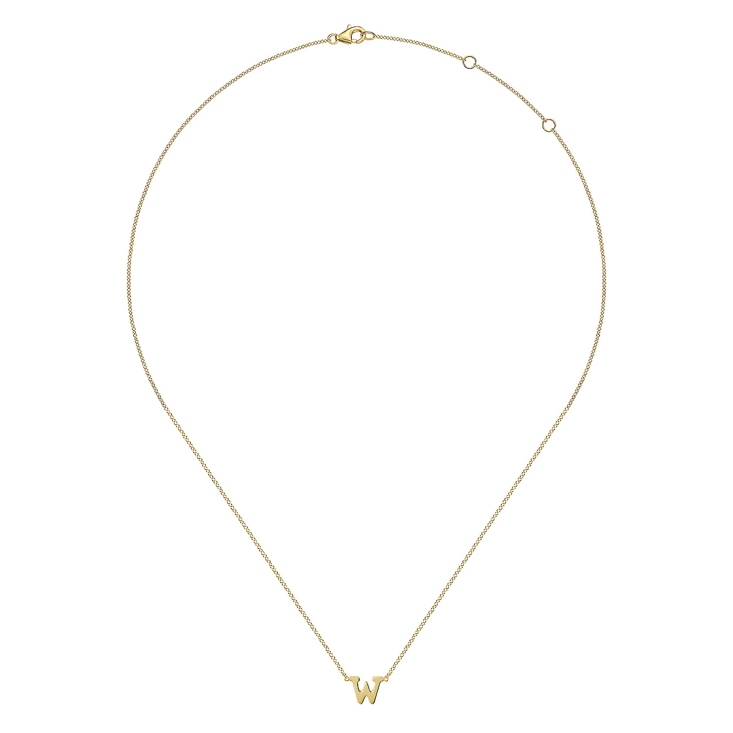 14K Yellow Gold W Initial Necklace