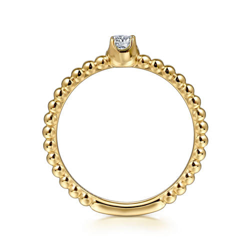 14K Yellow Gold White Sapphire Stackable Ring