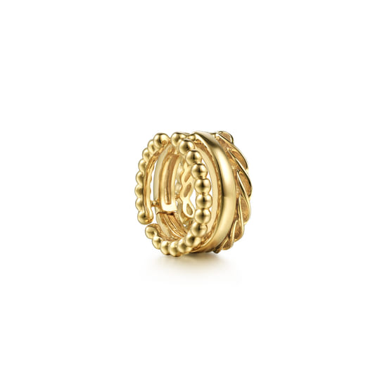 14K Yellow Gold Wide Bujukan Single Earcuff angle 2