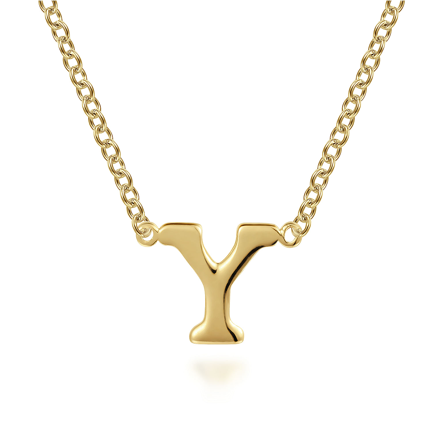 14K Yellow Gold Y Initial Necklace