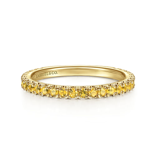 14K Yellow Gold Yellow Sapphire Stackable Ring