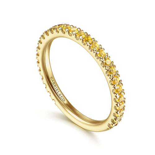 14K Yellow Gold Yellow Sapphire Stackable Ring