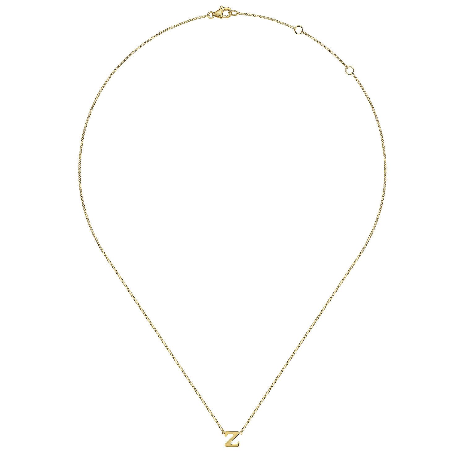 14K Yellow Gold Z Initial Necklace