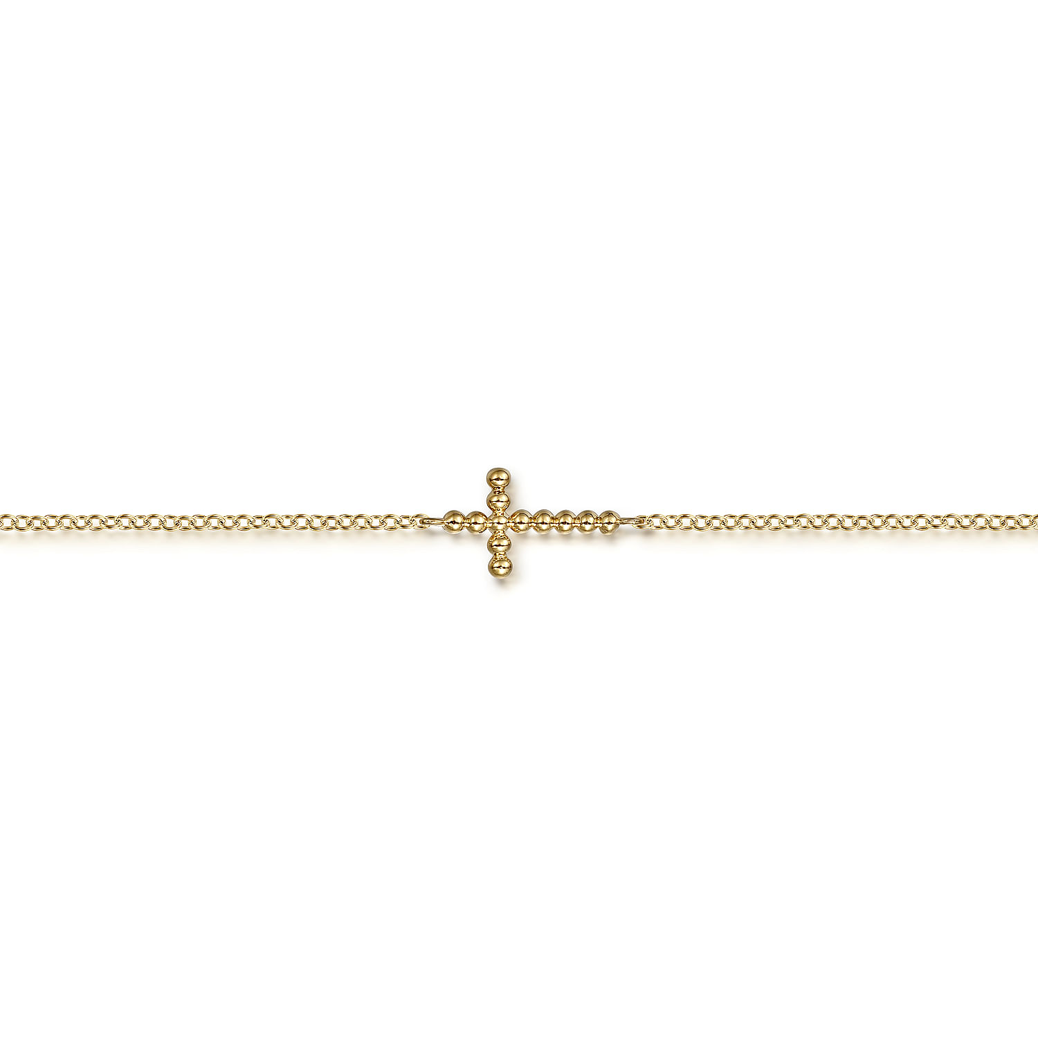 14K Yellow Plain Gold Bujukan Cross Bracelet